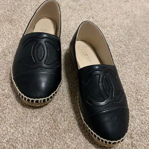 Chanel black espadrille size 6
